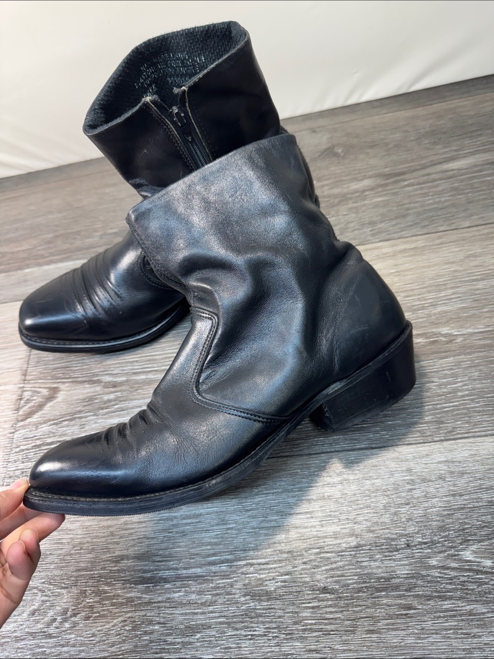 HH Men's Black Leather Ankle Boots Sz 10.5 (h26) - Picture 2 of 8